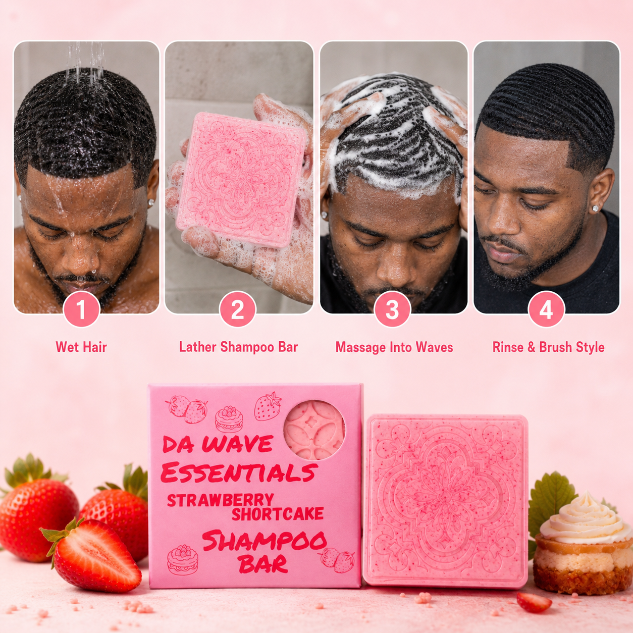 360 Wave Strawberry Shortcake Shampoo Bar For 360 Waves