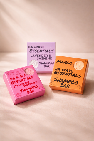 Moisturizing Shampoo Bar 3-Pack – Natural Solid Shampoo with Castor Oil & Coconut Oil for Dry, Wavy & Curly Hair