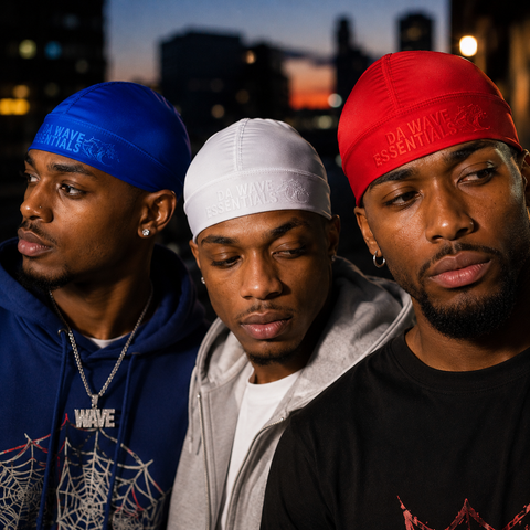Satin Wave Cap 3-Pack – Red Blue White 360 Wave Protection