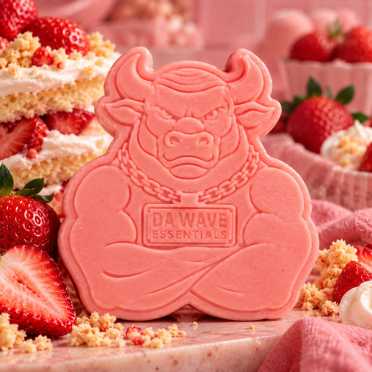 Strawberry Shortcake Ultra Lather Shampoo Bar – 1 LB Jumbo Bull Bar for 360 Waves