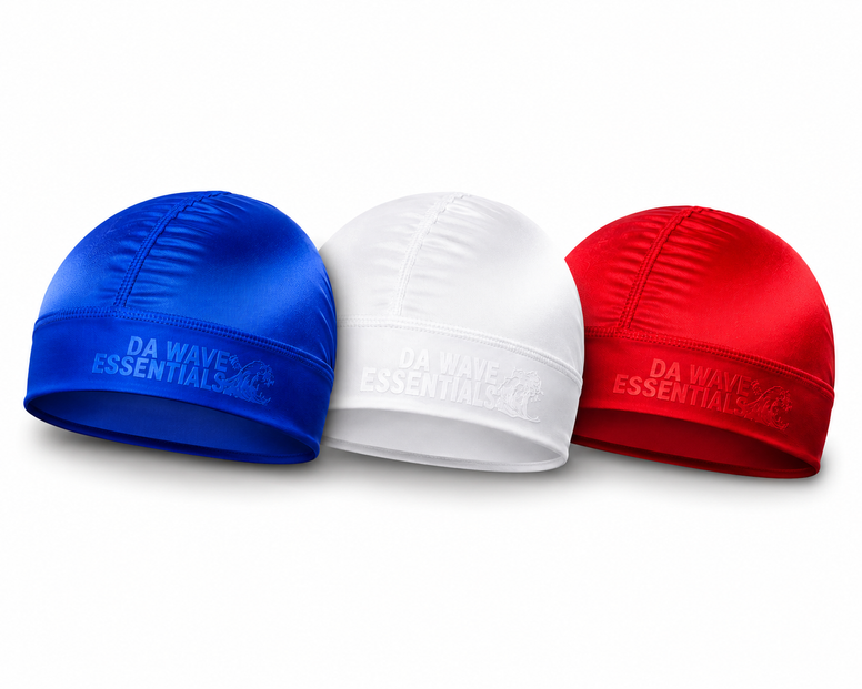 Satin Wave Cap 3-Pack – Red Blue White 360 Wave Protection