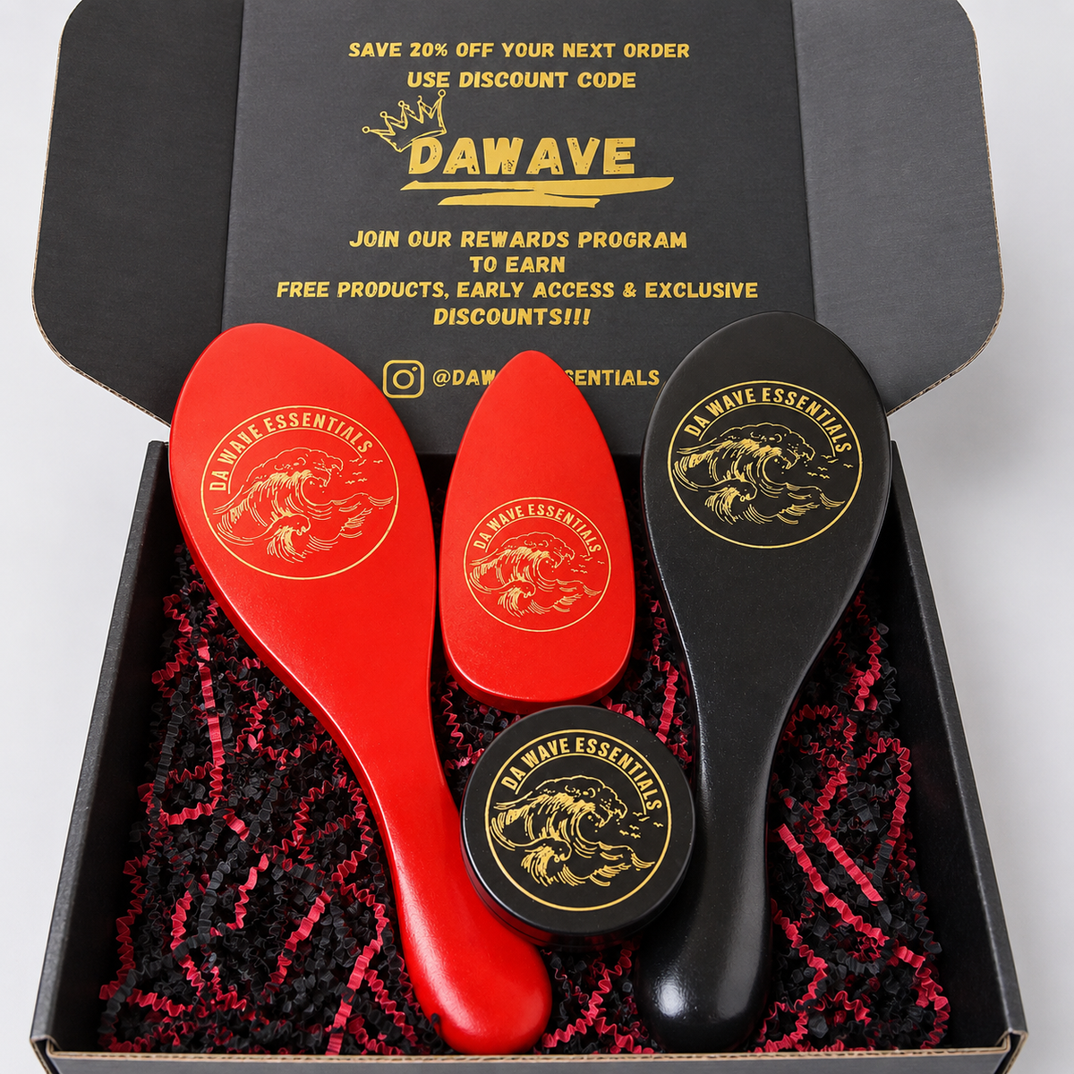 360 Wave Brush Bundle Hard, Medium & Soft Boar Bristle Set