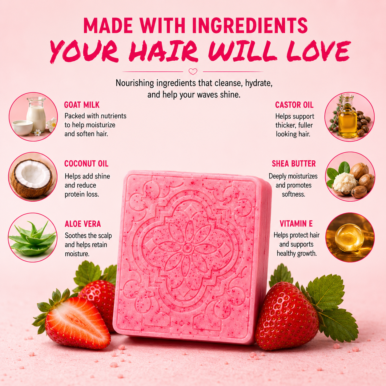 360 Wave Strawberry Shortcake Shampoo Bar For 360 Waves