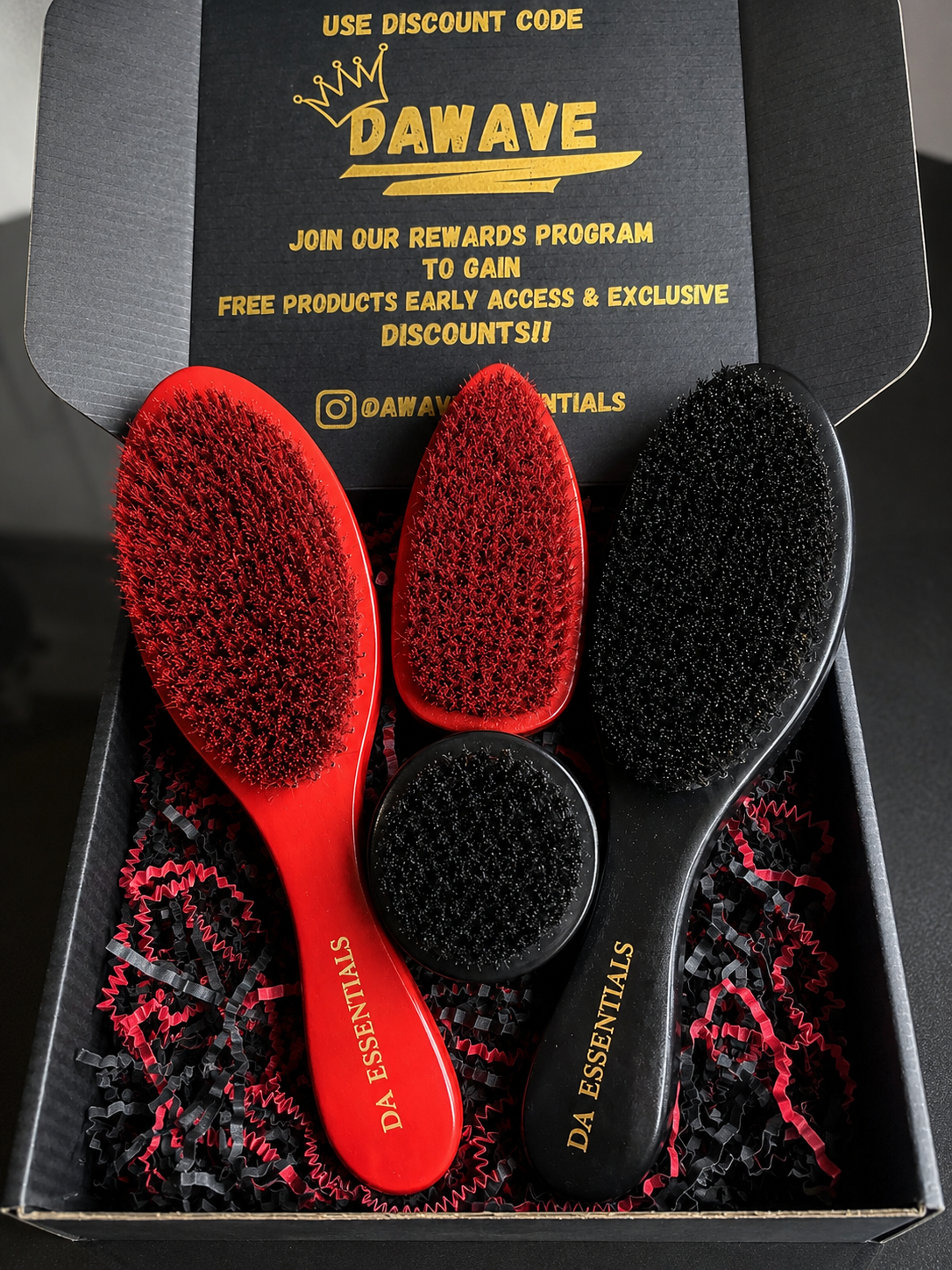 360 Wave Brush Bundle Hard, Medium & Soft Boar Bristle Set